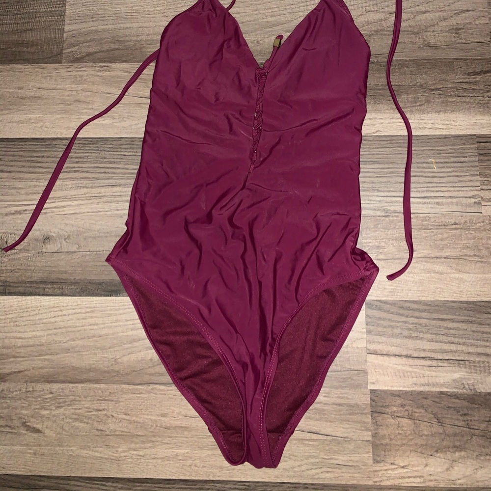 cute maroon bathing suit